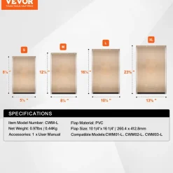 VEVOR Pet Door Replacement Flap, Compatible with VEVOR Flap Pet Doors, Measures 10.25" x 16.25" Longer Lasting, Weather-proof, Thickened PVC Dog Door Replacement Flap with Long Magnetic Strip (Large)