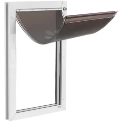 VEVOR Pet Door, X-Large, with Double Magnetic Flaps and Metal Frame, Strong and Weatherproof Dog Door for Interior and Exterior Doors, Easy to Install, Easy In-and-Out Access for Doggies, White