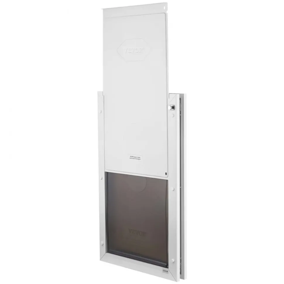 VEVOR Pet Door, X-Large, with Double Magnetic Flaps and Metal Frame, Strong and Weatherproof Dog Door for Interior and Exterior Doors, Easy to Install, Easy In-and-Out Access for Doggies, White