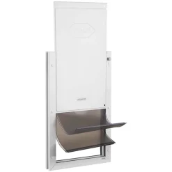 VEVOR Pet Door, X-Large, with Double Magnetic Flaps and Metal Frame, Strong and Weatherproof Dog Door for Interior and Exterior Doors, Easy to Install, Easy In-and-Out Access for Doggies, White