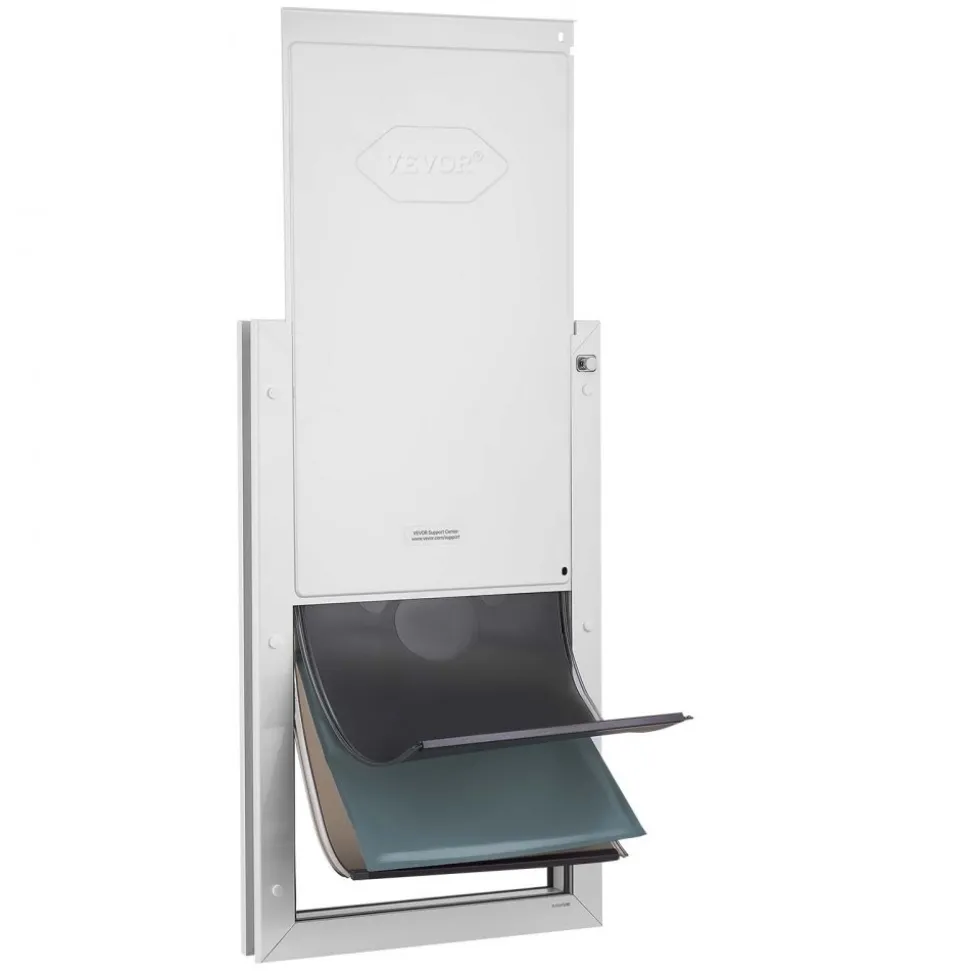 VEVOR Pet Door, X-Large, with Three Magnetic Flaps and Metal Frame, Strong and Weatherproof Dog Door for Interior and Exterior Doors, Easy to Install, Easy In-and-Out Access for Doggies, White