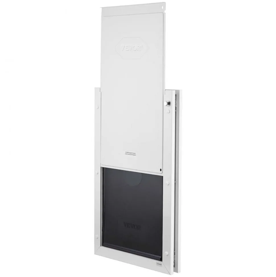 VEVOR Pet Door, X-Large, with Three Magnetic Flaps and Metal Frame, Strong and Weatherproof Dog Door for Interior and Exterior Doors, Easy to Install, Easy In-and-Out Access for Doggies, White