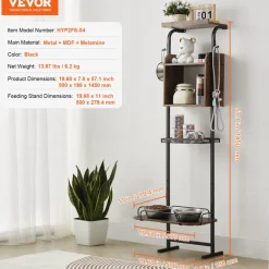 VEVOR Pet Feeding Station with Storage, Elevated Dog Bowls, Raised Dog Bowl Stand, Dog Food Storage and Feeder Station with Storage Shelves, Pet Toy Storage Organizer, for Large Medium Small Dogs