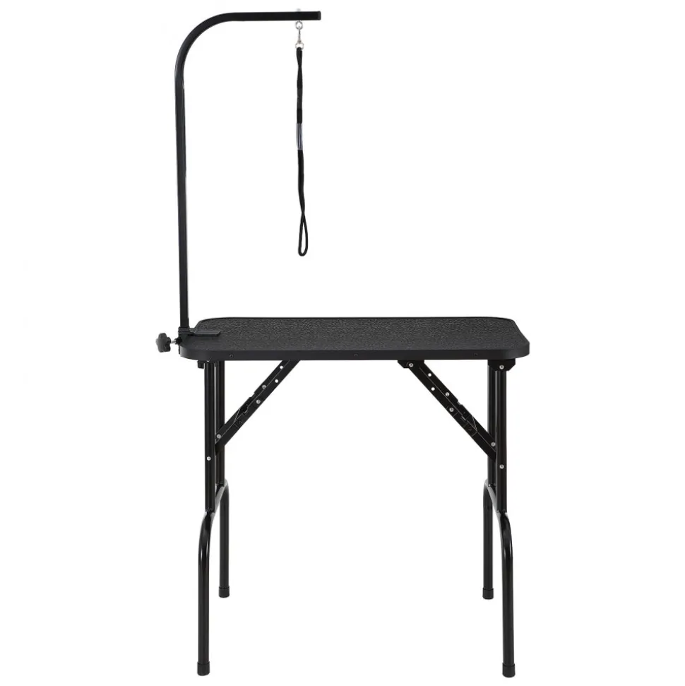 VEVOR Pet Grooming Table Arm with Clamp, 32''x18'' Dog Grooming Station, Foldable Pets Grooming Stand for Medium and Small Dogs, Free No Sit Haunch Holder with Grooming Loop, Bearing 220lbs