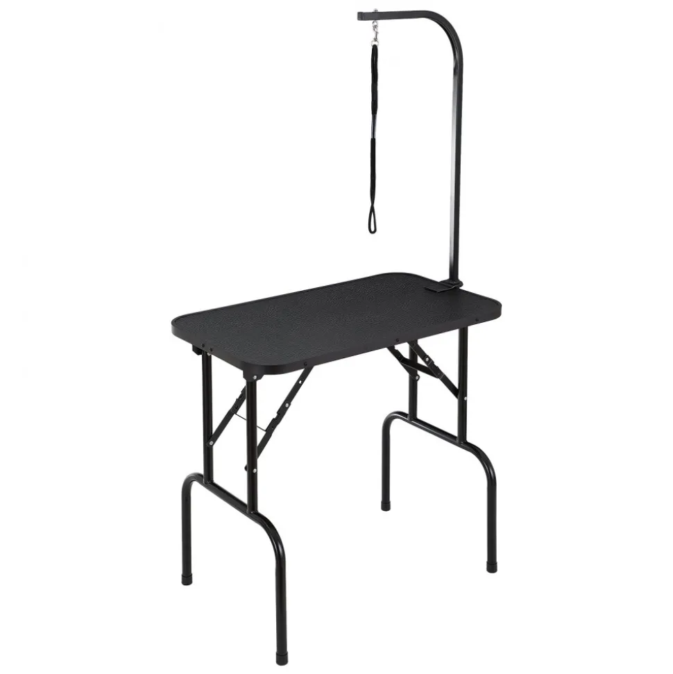 VEVOR Pet Grooming Table Arm with Clamp, 32''x18'' Dog Grooming Station, Foldable Pets Grooming Stand for Medium and Small Dogs, Free No Sit Haunch Holder with Grooming Loop, Bearing 220lbs