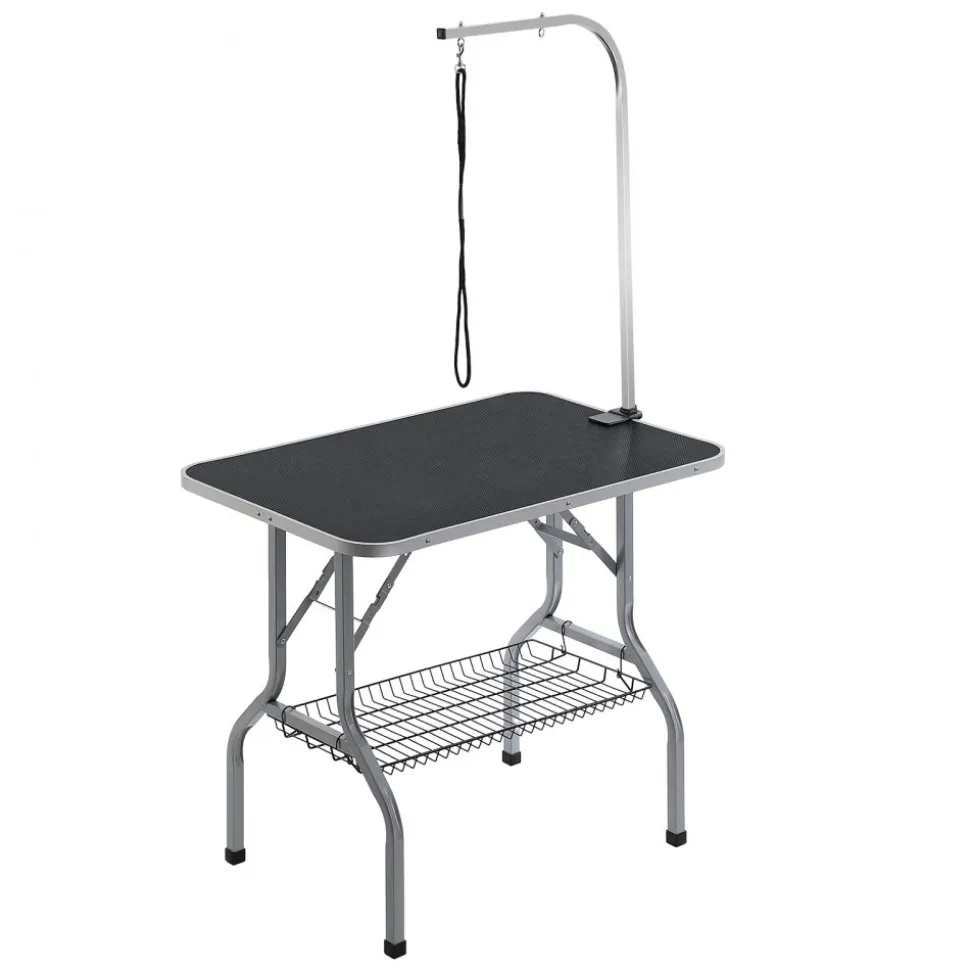 VEVOR Pet Grooming Table Arm with Clamp, 36''x24'' Dog Grooming Station, Foldable Pets Grooming Stand for Medium and Small Dogs, Free No Sit Haunch Holder with Grooming Loop, Bearing 330lbs