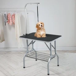 VEVOR Pet Grooming Table Arm with Clamp, 36''x24'' Dog Grooming Station, Foldable Pets Grooming Stand for Medium and Small Dogs, Free No Sit Haunch Holder with Grooming Loop, Bearing 330lbs