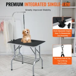 VEVOR Pet Grooming Table Arm with Clamp, 36''x24'' Dog Grooming Station, Foldable Pets Grooming Stand for Medium and Small Dogs, Free No Sit Haunch Holder with Grooming Loop, Bearing 330lbs