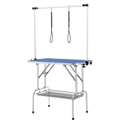 VEVOR Pet Grooming Table Two Arms with Clamp, 36''x24'' Dog Grooming Station, Foldable Pets Grooming Stand for Medium and Small Dogs, Free No Sit Haunch Holder with Grooming Loop, Bearing 330lbs