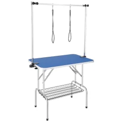 VEVOR Pet Grooming Table Two Arms with Clamp, 36''x24'' Dog Grooming Station, Foldable Pets Grooming Stand for Medium and Small Dogs, Free No Sit Haunch Holder with Grooming Loop, Bearing 330lbs