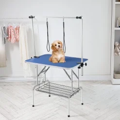 VEVOR Pet Grooming Table Two Arms with Clamp, 36''x24'' Dog Grooming Station, Foldable Pets Grooming Stand for Medium and Small Dogs, Free No Sit Haunch Holder with Grooming Loop, Bearing 330lbs