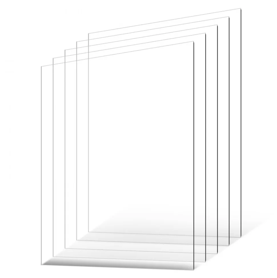 VEVOR PET/Plexiglass Sheets, 5-Pack Plastic Sheet, 24 x 36 Inch 0.04 Inch Thick Transparent Clear Flexible Plastic Panels for Craft, Replacement Picture Frame Glass, DIY Display Project, Easy to Cut