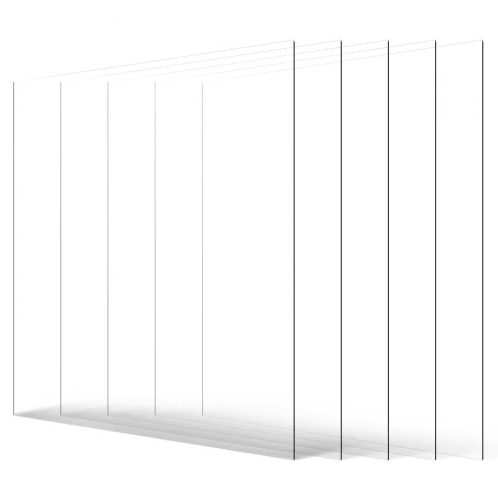 VEVOR PET/Plexiglass Sheets, 5-Pack Plastic Sheet, 24 x 36 Inch 0.04 Inch Thick Transparent Clear Flexible Plastic Panels for Craft, Replacement Picture Frame Glass, DIY Display Project, Easy to Cut