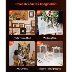 VEVOR PET/Plexiglass Sheets, 5-Pack Plastic Sheet, 24 x 36 Inch 0.04 Inch Thick Transparent Clear Flexible Plastic Panels for Craft, Replacement Picture Frame Glass, DIY Display Project, Easy to Cut