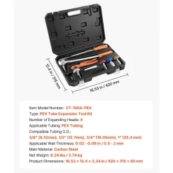 VEVOR PEX Pipe Expander Tool Kit, Manual Tubing Expansion Tool for 3/8