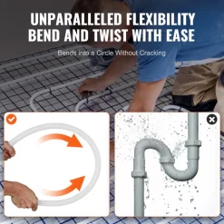 VEVOR PEX Pipe 3/4 Inch, 100 Feet Length PEX-B Flexible Pipe Tubing for Potable Water, Pex Water Lines for Hot/Cold Water & Easily Restore, Plumbing Applications with Free Cutter & Clamps ,White