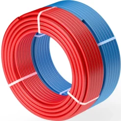 VEVOR PEX Pipe 1/2 Inch, 2 x 100 Feet Length PEX-A Flexible Pipe Tubing for Potable Water, Pex Water Lines for Hot/Cold Water & Easily Restore, Plumbing Applications with Free Cutter, Blue & Red
