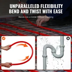 VEVOR PEX Pipe 3/4 Inch, 2 x 100 Feet Length PEX-A Flexible Pipe Tubing for Potable Water, Pex Water Lines for Hot/Cold Water & Easily Restore, Plumbing Applications with Free Cutter, Blue & Red