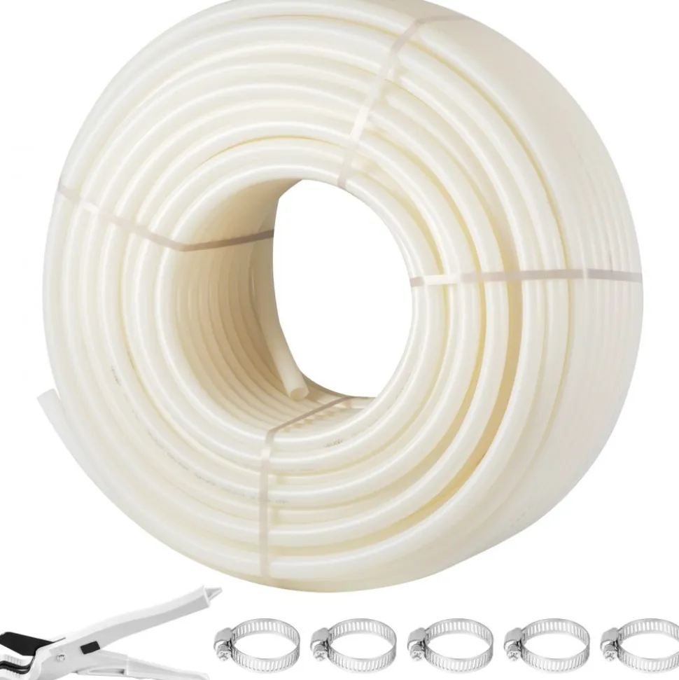 VEVOR PEX Pipe, 1 Inch x 500 FT PEX Tubing, Non Oxygen Barrier White PEX-B Pipe, Flexible PEX Water Line for RV Sewer Hose, Plumbing, Radiant Heating