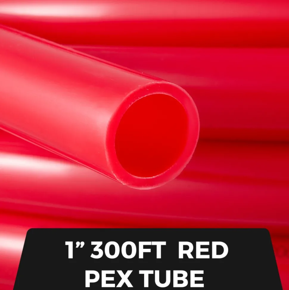 VEVOR Pex Pipe Tubing 1 Inch 300ft Pex Tubing Non-Barrier Radiant Water Plumbing Pipe Pex-B ?1" Non-Barrier/300FT/Red?