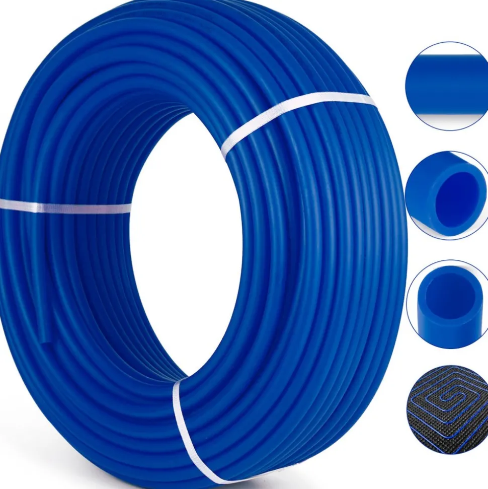 VEVOR 3/4" PEX Tubing 500Ft Non-Barrier PEX Pipe Blue Pex-b Tube Coil for Hot and Cold Water Plumbing Open Loop Radiant Floor Heating System PEX Tubing (3/4" Non-Barrier, 500Ft/Blue)