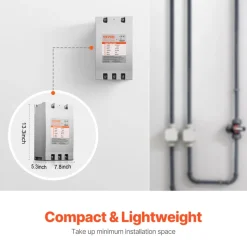 VEVOR 3 Phase Converter - 20HP 70A 220V Single Phase to 3 Phase Converter, 220V Input/Output, Digital Phase Shifter for Residential & Light Commercial Use (One Converter for One Motor Only)