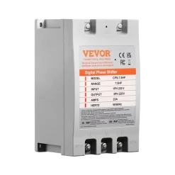 VEVOR 3 Phase Converter- 7.5HP 23A 220V Single Phase to 3 Phase Converter, Digital Phase Shifter for Residential & Light Commercial Use, 220V Input/Output (One DPS Must Be Used on One Motor Only)