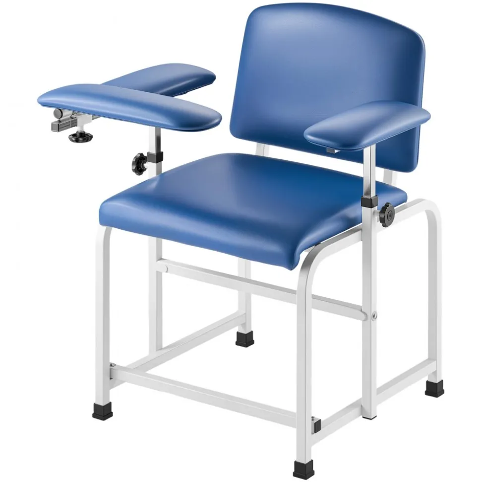 VEVOR Phlebotomy Chair, Blood Draw Chair with Adjustable Armrests and Flip Arm, 400LBS Loading Blood Drawing Medical Chair with Soft Padded Seat, Easy-to-Clean PVC Leather for Hospitals, Labs, Clinics