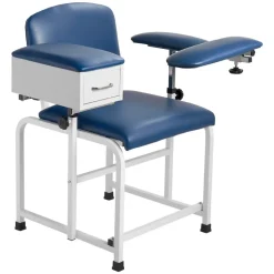 VEVOR Phlebotomy Chair 500LBS Blood Draw Medical Chair with Drawer, Comfortable Blood Drawing Chairs with Adjustable Armrests, Soft Padded Seat, Easy-to-Clean PVC Leather for Hospitals Clinics