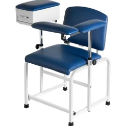 VEVOR Phlebotomy Chair 500LBS Blood Draw Medical Chair with Drawer, Comfortable Blood Drawing Chairs with Adjustable Armrests, Soft Padded Seat, Easy-to-Clean PVC Leather for Hospitals Clinics
