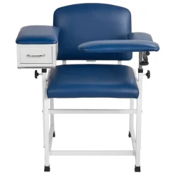 VEVOR Phlebotomy Chair 500LBS Blood Draw Medical Chair with Drawer, Comfortable Blood Drawing Chairs with Adjustable Armrests, Soft Padded Seat, Easy-to-Clean PVC Leather for Hospitals Clinics