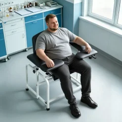 VEVOR Phlebotomy Chair 750LBS Capacity Blood Draw Medical Chair, Comfortable Blood Drawing Chairs with Adjustable Armrests, Soft Padded Seat, Easy-to-Clean PVC Leather for Hospitals Clinics
