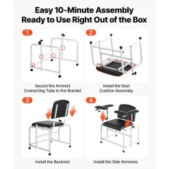 VEVOR Phlebotomy Chair 750LBS Capacity Blood Draw Medical Chair, Comfortable Blood Drawing Chairs with Adjustable Armrests, Soft Padded Seat, Easy-to-Clean PVC Leather for Hospitals Clinics
