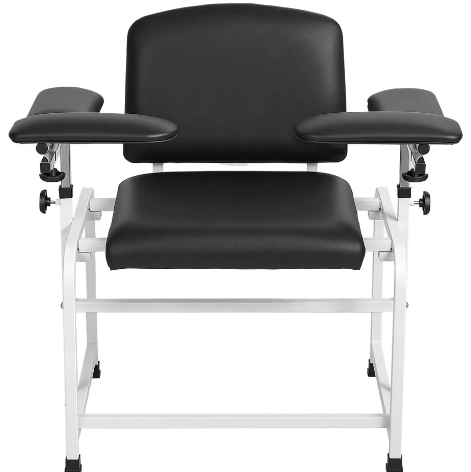 VEVOR Phlebotomy Chair 750LBS Capacity Blood Draw Medical Chair, Comfortable Blood Drawing Chairs with Adjustable Armrests, Soft Padded Seat, Easy-to-Clean PVC Leather for Hospitals Clinics