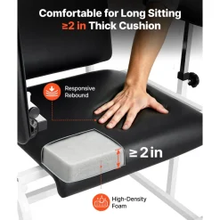VEVOR Phlebotomy Chair 750LBS Capacity Blood Draw Medical Chair, Comfortable Blood Drawing Chairs with Adjustable Armrests, Soft Padded Seat, Easy-to-Clean PVC Leather for Hospitals Clinics