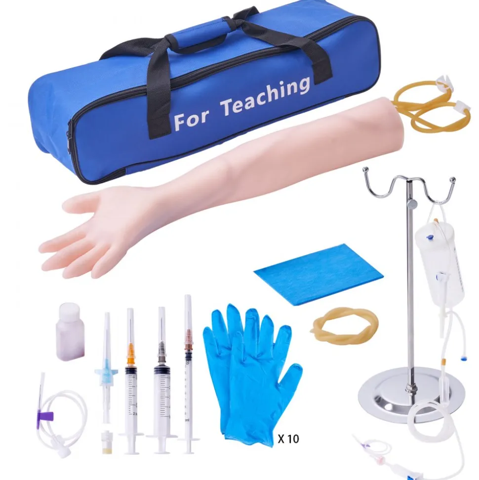 VEVOR Phlebotomy Practice Kit, IV Venipuncture Intravenous Training Kit, High Simulation IV Practice Arm Kit with Carrying Bag, Practice and Perfect IV Skills, for Students Nurses and Professionals
