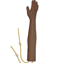 VEVOR Phlebotomy Practice Kit, Dark Skin IV Practice Kit Venipuncture Learning Phlebotomy Practice Arm Kit with Infusion Stand for Nurse, Medical Students