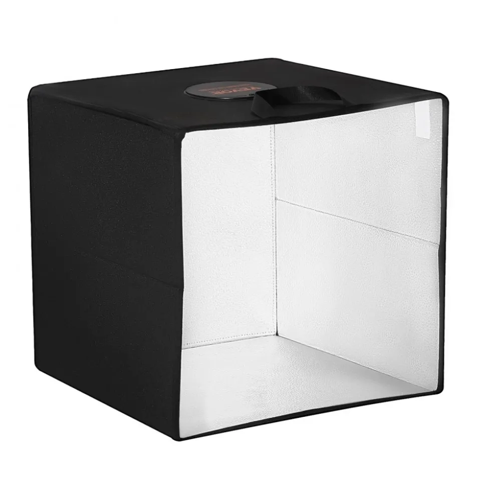 VEVOR Photo Studio Light Box, 12" x 12", 3000-5600K Adjustable 3 Color Temperatures Professional Shooting Tent Kit with 120 LED 6 Double-Sided Color Backdrops, High CRI ≥ 95 for Small Size Products