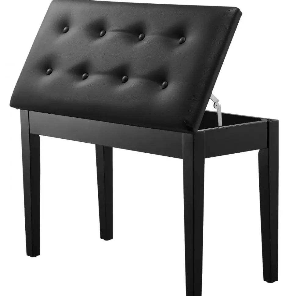 VEVOR Piano Bench, 29.5" x 14" x 19", Duet Keyboard Piano Chair with High-Density Padded Cushion, Storage Compartment for Music Books, Wooden Piano Bookcase Stool Seat, for Vanity and Living Room