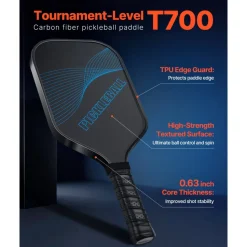 VEVOR Pickleball Paddle, T700 Carbon Fiber Surface & Honeycomb Core, Professional Pickleball Paddle with Increased Power & Control & Spin, Pro Pickle Ball Racket for Adults, Men & Women, Blue