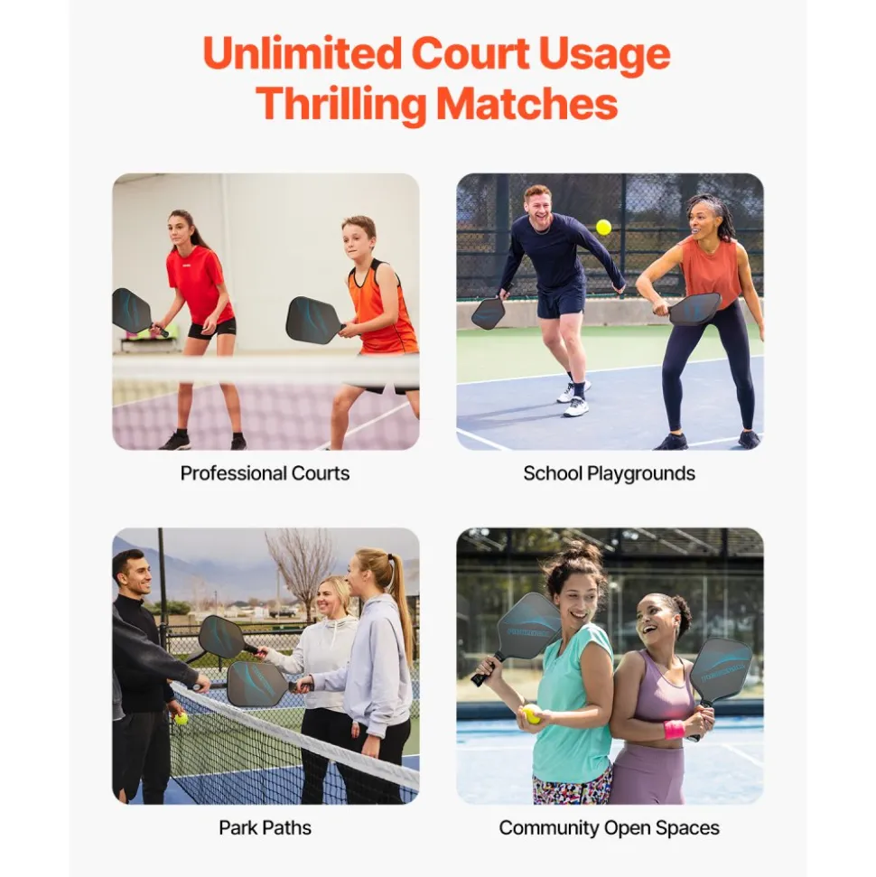 VEVOR Pickleball Paddle, T700 Carbon Fiber Surface & Honeycomb Core, Professional Pickleball Paddle with Increased Power & Control & Spin, Pro Pickle Ball Racket for Adults, Men & Women, Blue