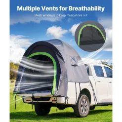 VEVOR Pickup Truck Tent, Fit 6.4-6.7 ft Truck Tents for Camping, Waterproof PU2000 2-3 Person Sleeping Truck Bed Tent with Double Layer Design Windows, Sturdy Truck Bed Camper Shell with Storage Bag
