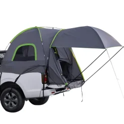VEVOR Pickup Truck Tent, Fits 8.0-8.2 ft Truck Tents for Camping, Waterproof PU2000 2-3 Person Sleeping Truck Bed Tent, Sturdy Truck Bed Camper Shell with Expandable Awning, Rainfly, Storage Bag