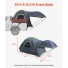 VEVOR Pickup Truck Tent, Fits 5.5-6.0 ft Truck Tents for Camping, Waterproof PU2000 mm 2-3 Person Sleeping Truck Bed Tent, Sturdy Truck Bed Camper Shell with Expandable Awning, Rainfly, Storage Bag