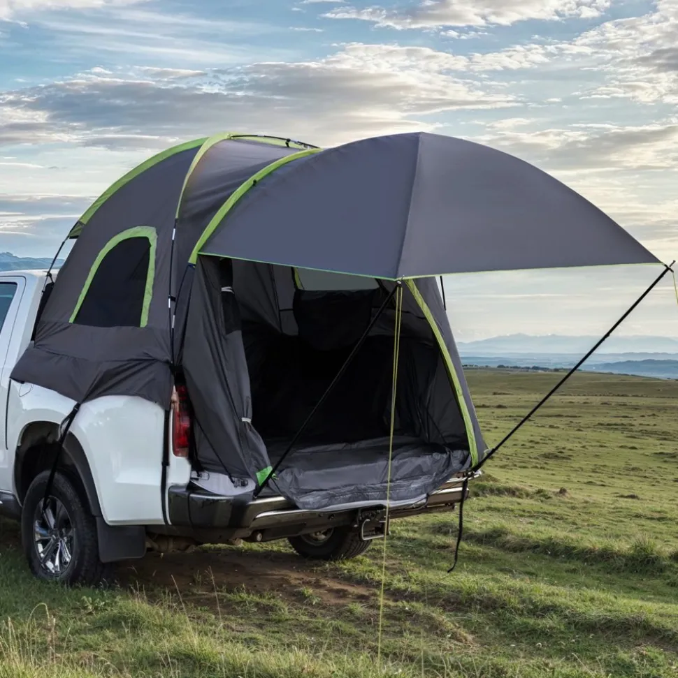 VEVOR Pickup Truck Tent, Fits 5.5-6.0 ft Truck Tents for Camping, Waterproof PU2000 mm 2-3 Person Sleeping Truck Bed Tent, Sturdy Truck Bed Camper Shell with Expandable Awning, Rainfly, Storage Bag