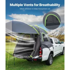 VEVOR Pickup Truck Tent, Fits 5.5-6.0 ft Truck Tents for Camping, Waterproof PU2000 mm 2-3 Person Sleeping Truck Bed Tent, Sturdy Truck Bed Camper Shell with Expandable Awning, Rainfly, Storage Bag
