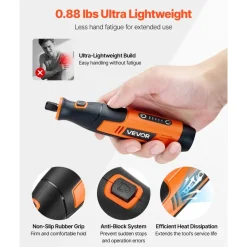 VEVOR 136-Piece Cordless Rotary Tool Kit, DC8V Portable Mini Power Rotary Tool, 5 Speeds 5000-30000RPM Multi-Purpose DIY Tools for Engraving, Sanding, Polishing, Carving, Grinding, Cutting, DIY Craft