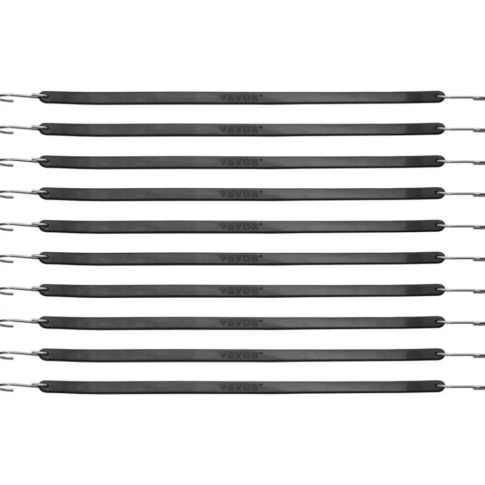 VEVOR 50 Piece Flat Bungee Cord, 19.8 mm Heavy Duty Bungee Straps with Steel S-Hooks, 21" Elastic Bungee Rope for Cargo, Tarps, Trucks and Tent, Black
