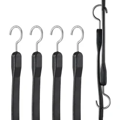 VEVOR 4 Piece Flat Bungee Cord, 20 mm Heavy Duty Bungee Straps with Steel S-Hooks, 40