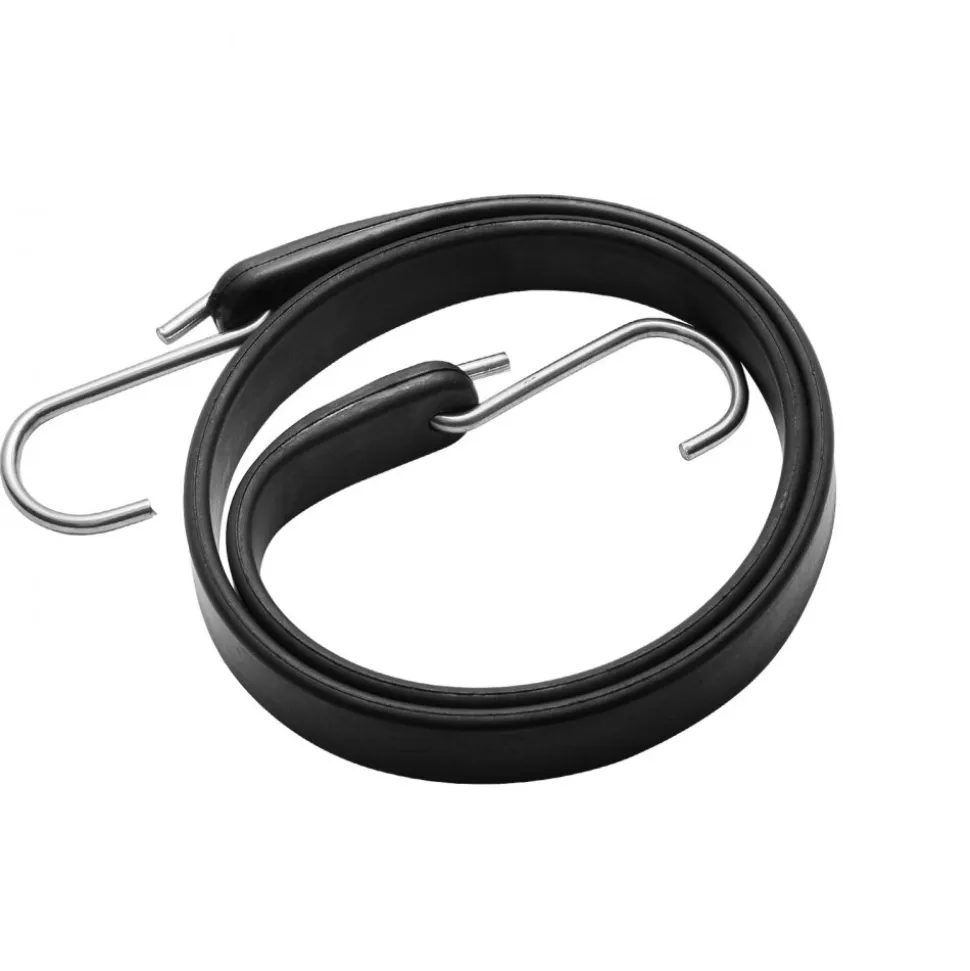 VEVOR 50 Piece Flat Bungee Cord, 19.8 mm Heavy Duty Bungee Straps with Steel S-Hooks, 31" Elastic Bungee Rope for Cargo, Tarps, Trucks and Tent, Black